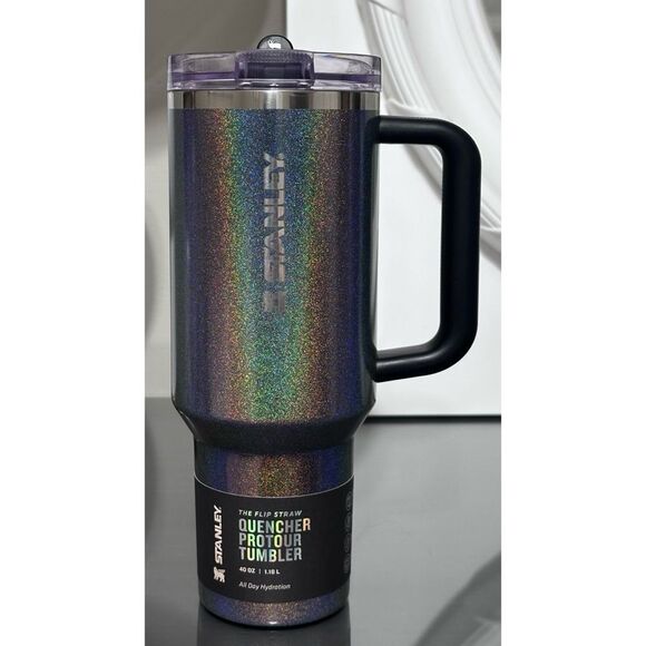 STANLEY QUENCHER PROTOUR FLIP STRAW 40OZ TUMBLER, MIDNIGHT GLITZ - Picture 2 of 5